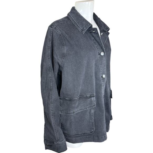 Me by Jennie Garth The Dylan Denim Jacket Washed Black 1X NWT Casual Pockets - Picture 11 of 15